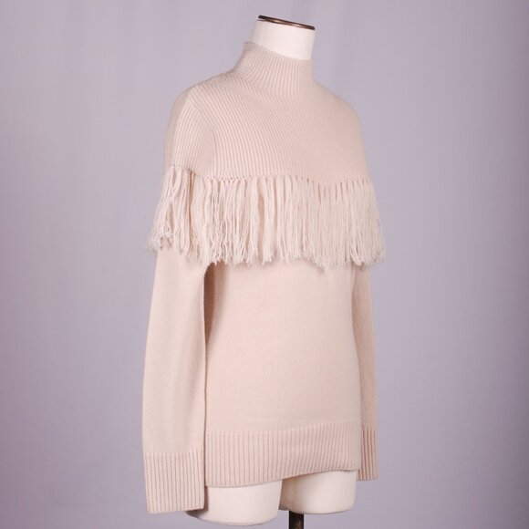 Carlisle Cream Turtleneck Sweater with Fringe - Picture 3 of 6
